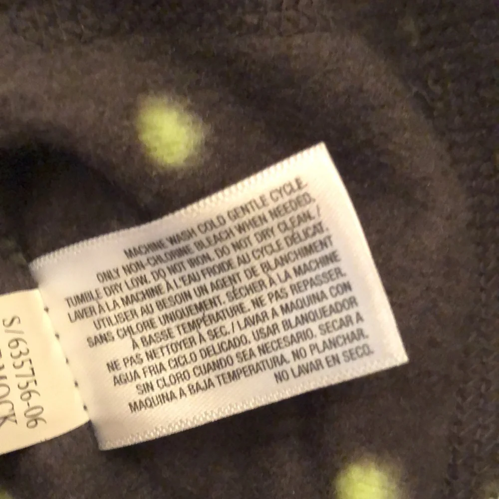 Old Navy Gray 1/4 Zip Mock Neck Pullover Fleece Jacket Green Yellow Dot Medium 8